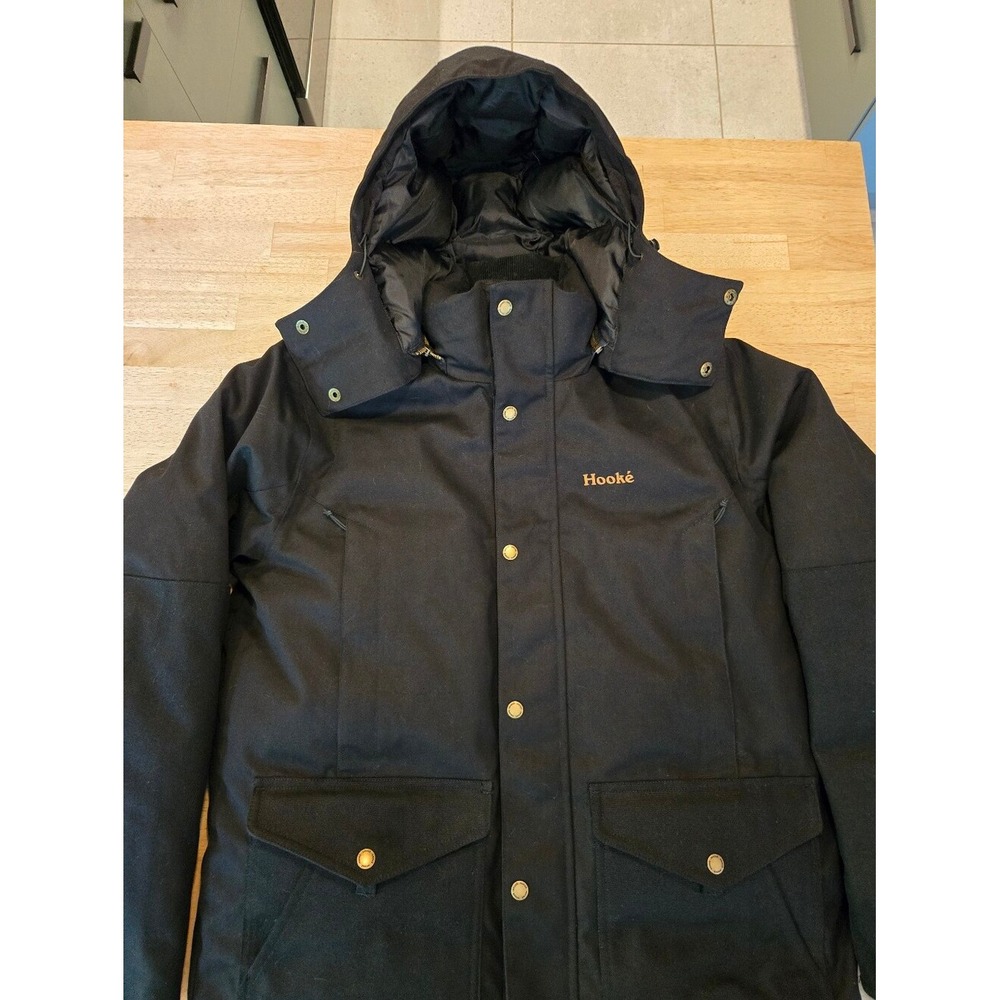 Hooke Mens Insulated Outdoor Parka Jacket Black Small Heritage Workwear